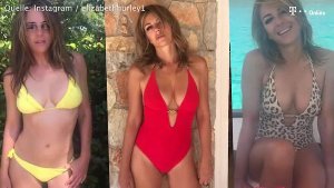 Liz Hurley beweist ihren Fans auf Instagram wie sexy sie ist. Die schöne Schauspielerin postet ein verführerisches Urlaubs-Bild nach dem anderen. (Screenshot: Instagram/ elizabethhurley1)